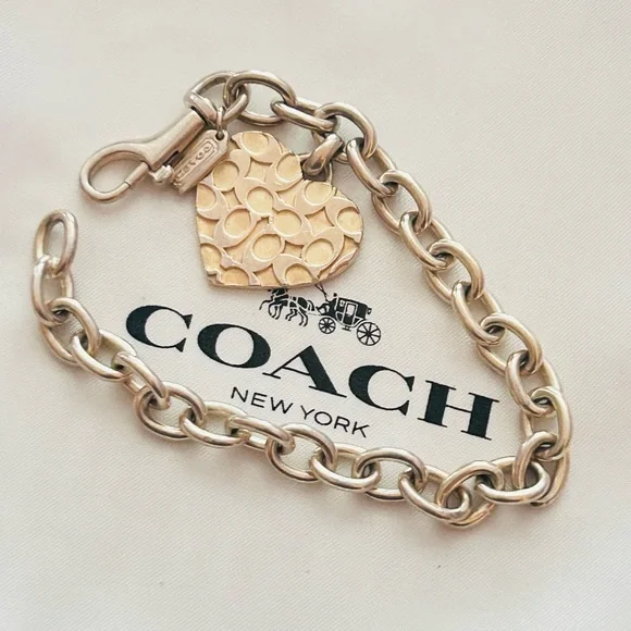 Coach 925 Y2K Heart Sterling Silver Charm Bracelet - Picture 8 of 11